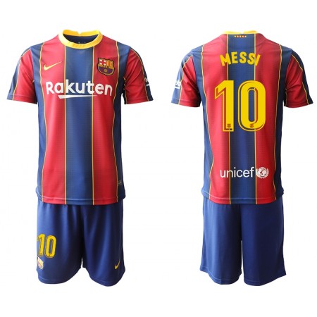 FC Barcelona Fotbollströjor Lionel Messi 10 Barn Hemma tröja 2020/21 Kortärmad